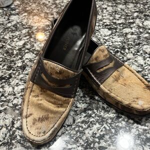 Donald J Pliner Naper Men’s Penny Loafer Distressed Leopard Camel/smoke M8